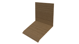 Планка примыкания верхняя к стене фальц 150x130x20 мм, Орех 3D