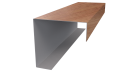 Декоративная накладка угловая 20x60x60x20 мм, Золотой орех 3D
