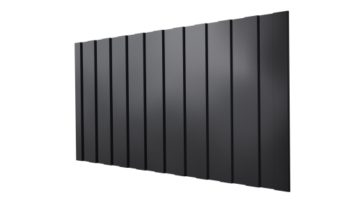Профнастил С8 1200/1150x0,45 мм, 9005 черный янтарь глянцевый