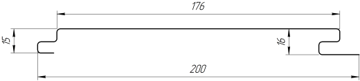 Лайн Про Плоскость 200/176x0,4 мм, 9005 черный янтарь глянцевый