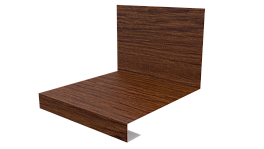 Планка примыкания нижняя к трубе фальц 140x200 мм, Золотой орех 3D
