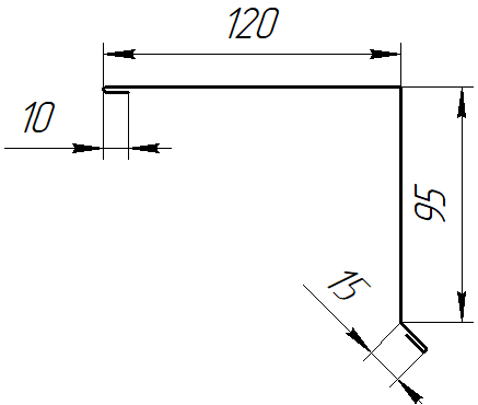 Планка торцевая 120x95x2000 мм, 7047 телегрей 4 глянцевый