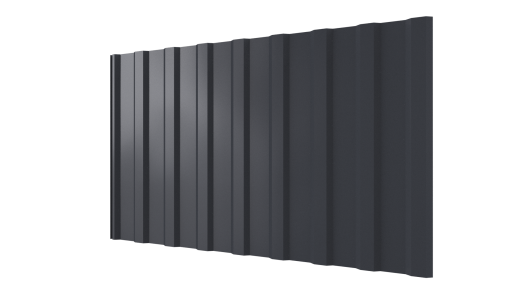 Профнастил С20R 1150/1100x0,45 мм, 7024 графитовый серый глянцевый