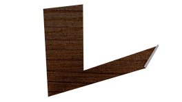 Планка примыкания верхняя к трубе фальц 250x210 мм, Золотой орех 3D