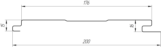 Лайн Про Изгиб 200/176x0,45 мм, Античный дуб 3D