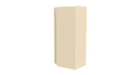 Планка угла наружного сложная Блок-хаус 110x110x2000 мм, 1015 св. слоновая кость глянцевый