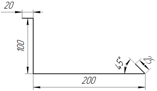 Планка примыкания нижняя 100x200x2000 мм, 7004 сигнальный серый глянцевый
