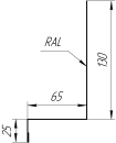 Примыкание боковое фальц 25x65x130 мм, Antique wood