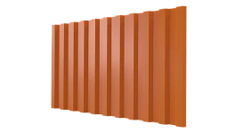 Профнастил С21 1051/1000x0,5 мм, 2011 насыщенный оранжевый глянцевый