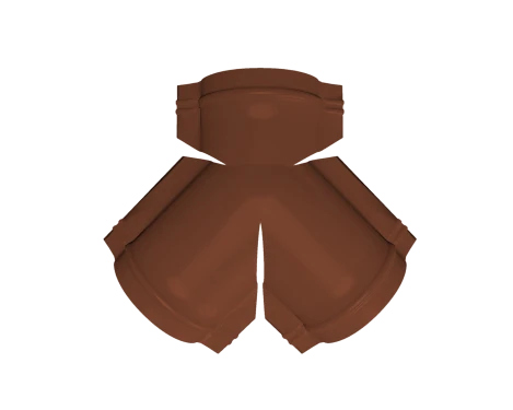 Тройник Y конька круглого 625x510 мм, 8004 медно-коричневый матовый