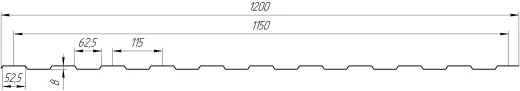 Профнастил С8 1200/1150x0,4 мм, цинк