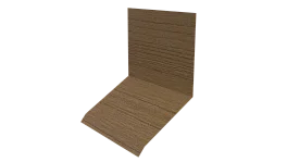 Планка примыкания верхняя к стене фальц 150x130x20 мм, Орех 3D