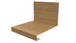 Планка примыкания нижняя к трубе фальц 140x200 мм, Орех 3D