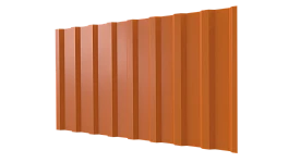 Профнастил С20B 1150/1100x0,4 мм эконом, 2011 насыщенный оранжевый глянцевый