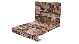 Планка примыкания нижняя к трубе фальц 140x200 мм, Дикий камень