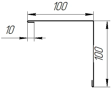 Угол наружный 100x100x2000 мм, 8019 серо-коричневый матовый