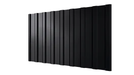 Профнастил С20R 1150/1100x0,4 мм эконом, 9005 черный янтарь глянцевый