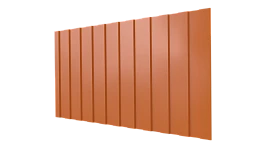 Профнастил С8 1200/1150x0,65 мм, 2011 насыщенный оранжевый глянцевый