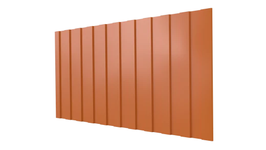 Профнастил С8 1200/1150x0,4 мм эконом, 2011 насыщенный оранжевый глянцевый