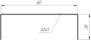 Декоративная накладка 20x60x20 мм, 1018 цинково-желтый глянцевый
