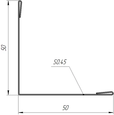 Планка завершающая 10x50x50x10 мм, 6005 зеленый мох матовый