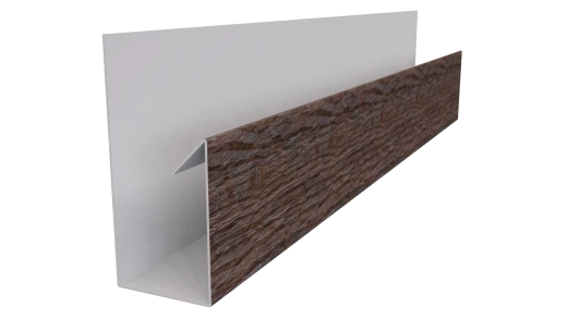 Планка П-образная Блок-хаус 30x30x2000 мм, Морёный дуб 3D