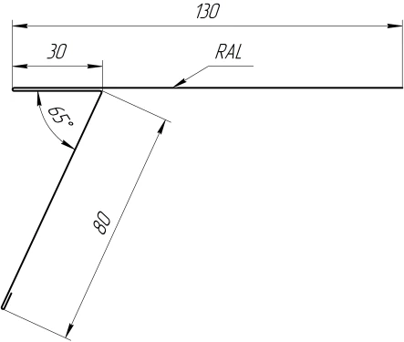 Планка карнизная фальц 130x80 мм, Дуб Кельтик 3D