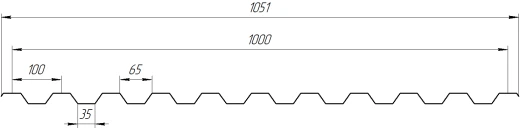 Профнастил С21 1051/1000x0,4 мм эконом, 9006 бело-алюминиевый глянцевый