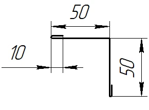 Угол внутренний 50x50x2000 мм, 9003 сигнальный белый глянцевый