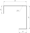 Декоративная накладка угловая 20x60x60x20 мм, 1014 слоновая кость глянцевый